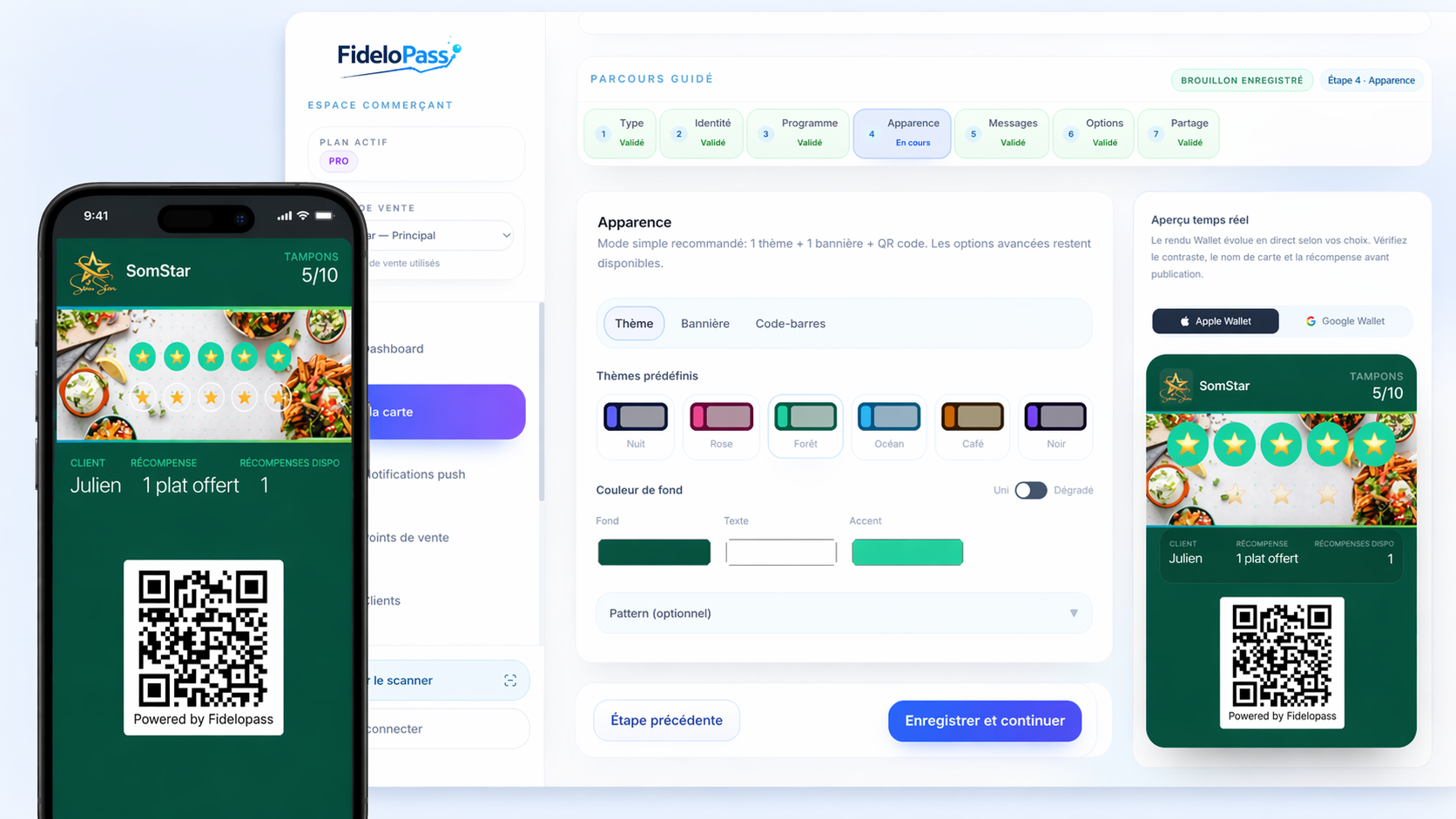 Configuration de carte dans Fidelopass
